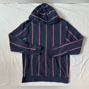Men's Navy Striped Hoodie Sweater